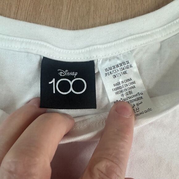 Disney 100 Tinker Bell Disneyland White Tee Shirt Women’s 3X Graphic Oversized - Picture 3 of 7